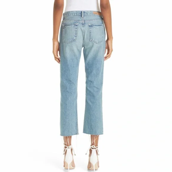 GRLFRND Tatum Crop Flare Distressed Raw Hem Jeans Sz 30 - Picture 10 of 12